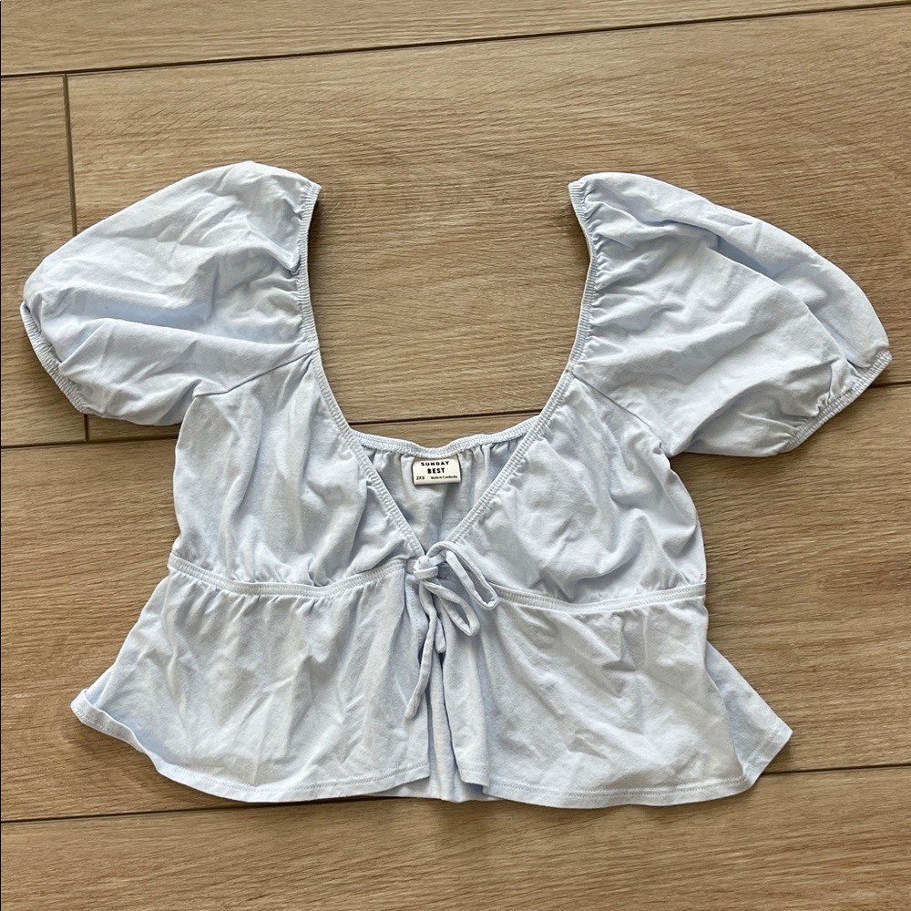 Aritzia Sunday Best Light Blue Babydoll top, size XXS